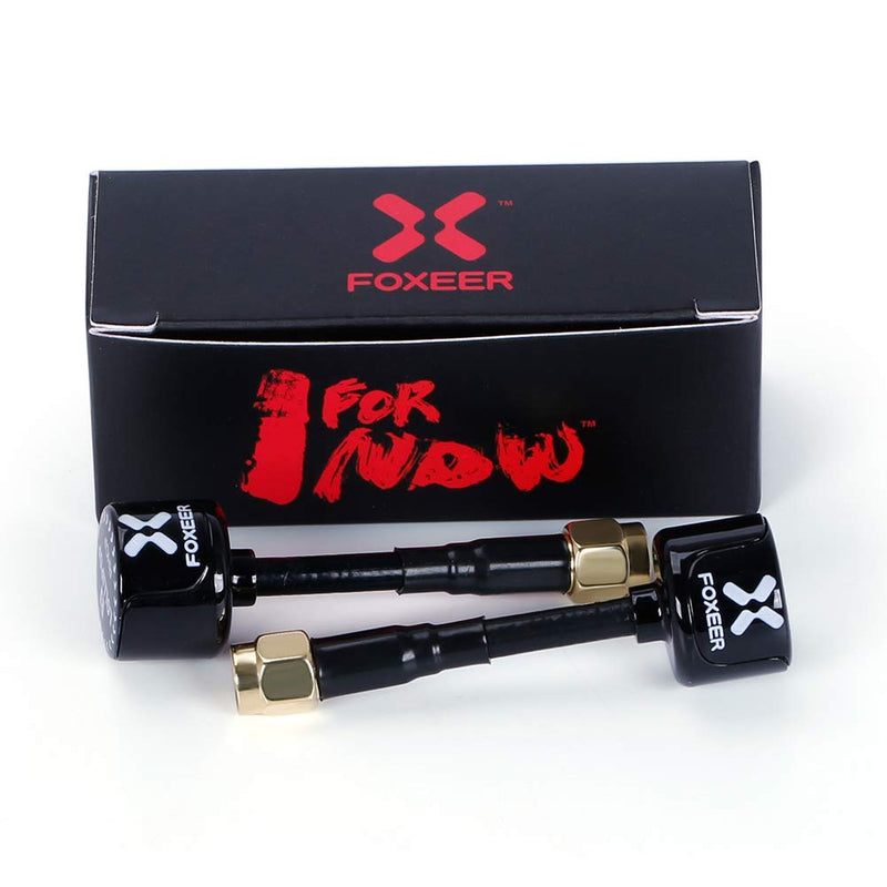 Foxeer 2pcs FPV Antenna Lollipop 5.8G 2.6dBi Super Mini RHCP Antenna SMA Male for RC Drone FPV Quadcopeter Multicopter TX/RX (Black)