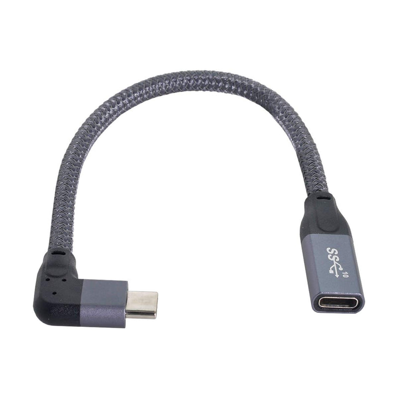 Xiwai Left Right Angled USB-C USB 3.1 Type C Male to Female Extension Data Cable with Sleeve for Laptop