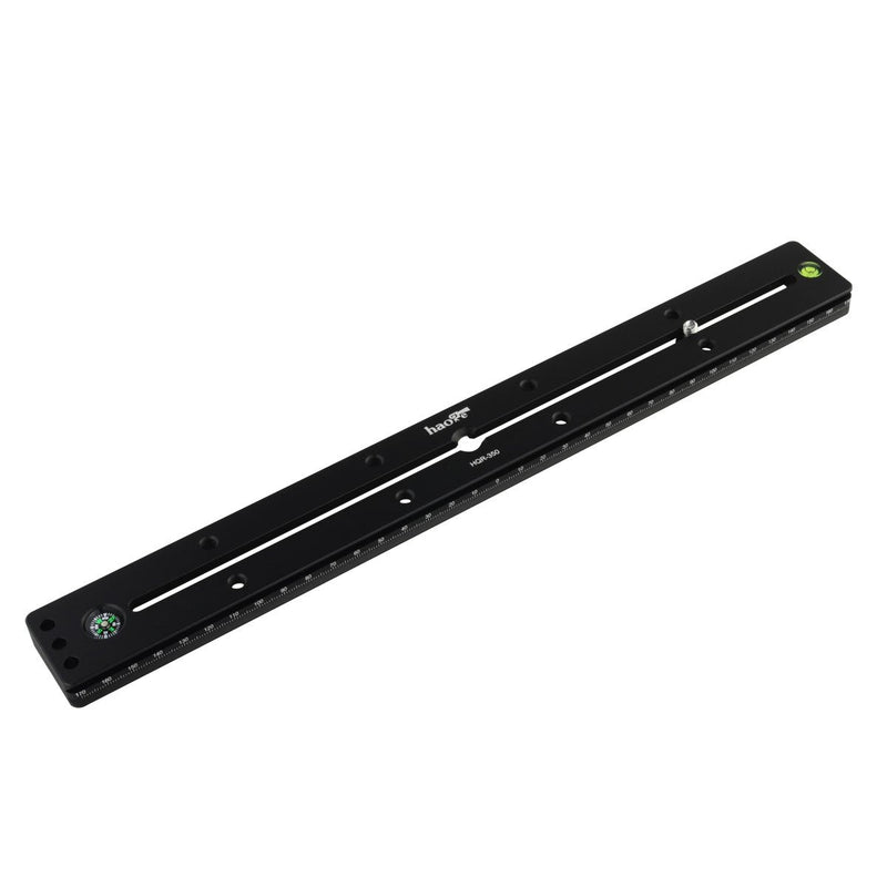 Haoge HQR-350 350mm Multi-Purpose Dual Dovetail Long Quick Release Extender Rail Sliding Plate for Camera Tripod Ballhead Clamp fit Benro Arca Swiss Sunwayfoto