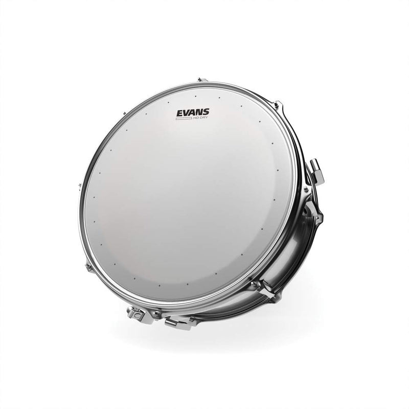 Evans Genera HD Dry Snare Drum Head, 12” (White)– Coated Drum Head Made Using Two Plies of Film –Overtone Ring Controls Sustain – Small Vent Holes Eliminate Stray Harmonics –Great for Live and Studio 12 Inch