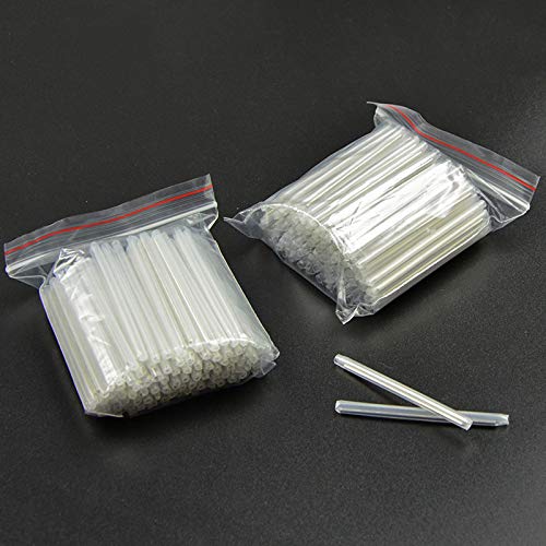 300pcs Fiber Splice Sleeves（5mm diam, 60mm Length）Fusion Fiber Optic Cable Heat Shrinks Tubing 304 Stainless Steel PE Clear Bare Optical Fiber Fusion Pipe hot melt Protection Tubes