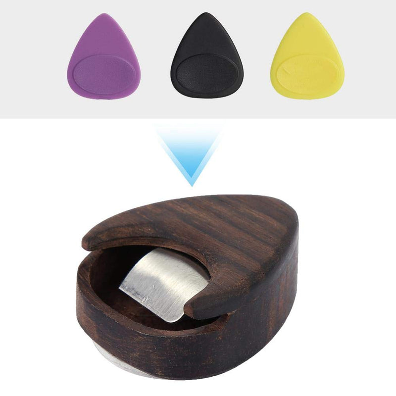 Dilwe Guitar Picks Wood Box, Premium Rose Wood Guitar Pick Plectrum Storage Box Case Accessory Parts,Heart Shaped