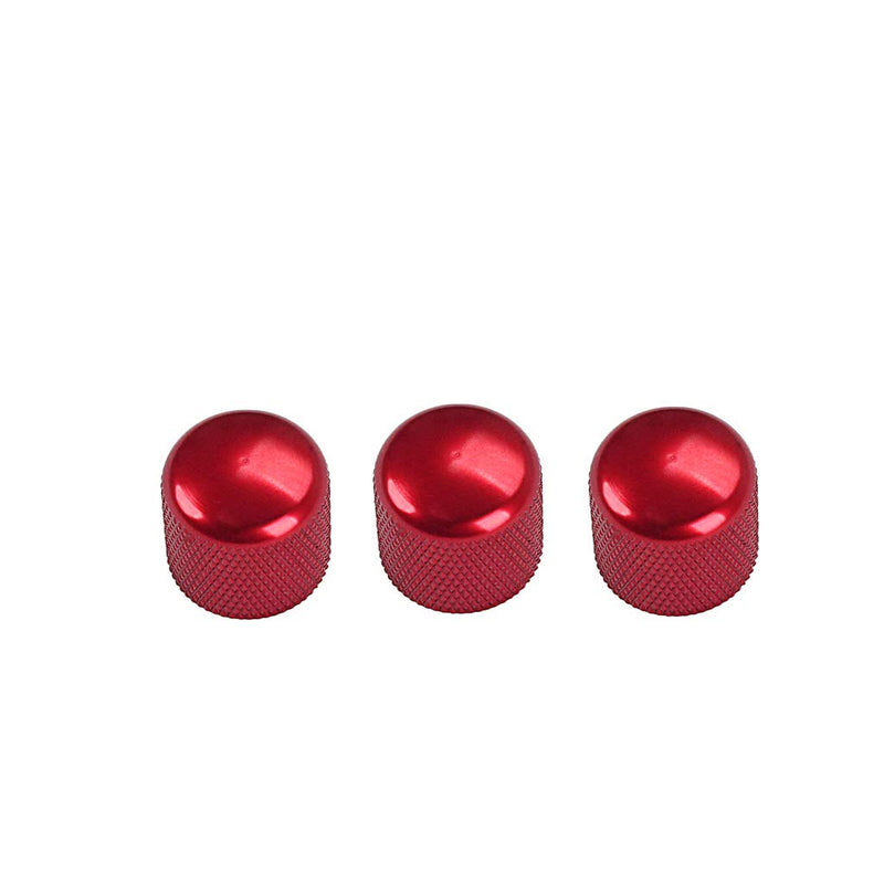 Alnicov Guitar Control Knobs Tone Volume Metal Dome Knobs for Electric Guitar Bass Replacement Parts 3Pcs Red