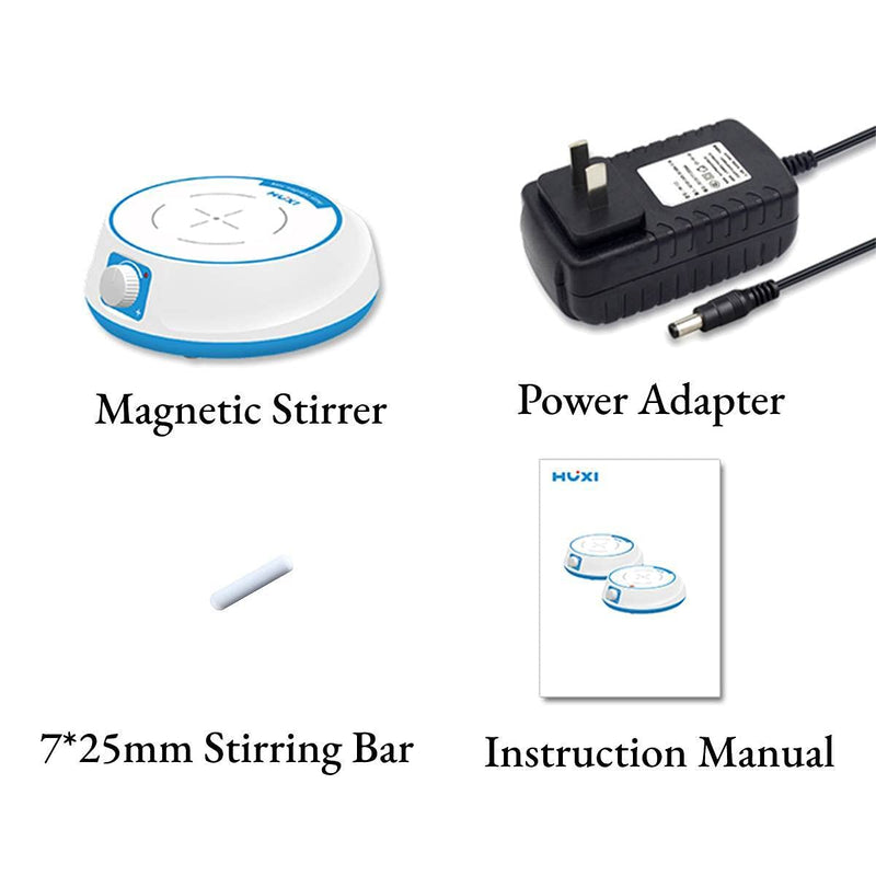 +UXI Mini Magnetic Stirrer Mixer Maximum Processing Capacity 3L Speed Range 60-2400rpm with Magnetic Stirrer Bar