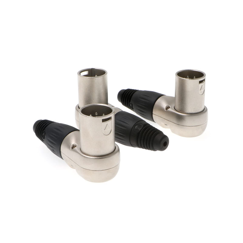 XLR 4 pin Male Connector for ARRI Monitor DSLR Rig 3 pcs Right Angle 90 Degree XLR 4 pin Male XLR 4-Pin Male