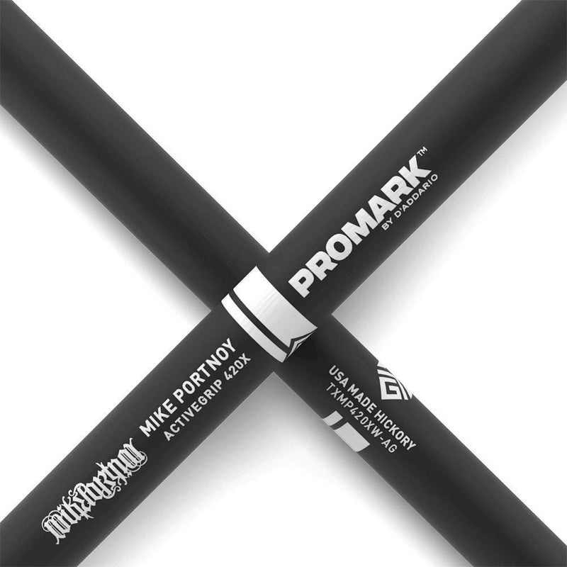 Promark ActiveGrip Mike Portnoy 420X Signature Drumsticks Black Mike Portnoy Signature