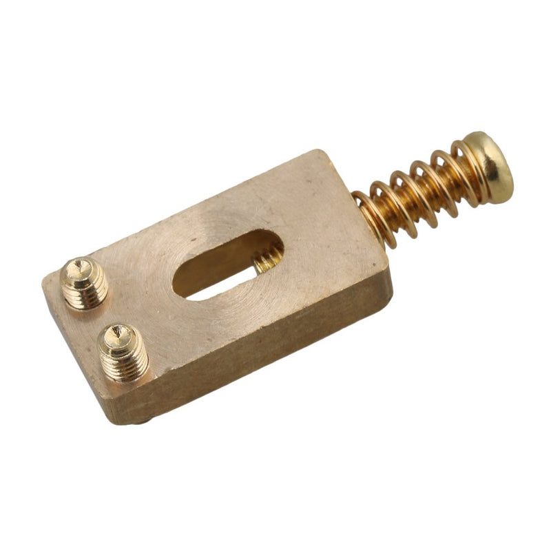 [AUSTRALIA] - BQLZR 30x10x6mm Brass Gold Color Brass Saddle String Guitar Bridge with Wrench for Electric Guitar Pack of 6 
