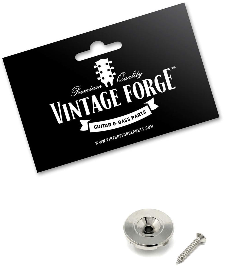 Vintage Forge Nickel Tall Round Slotted String Retainer Guide Tree for Fender Precision Jazz Style Bass Guitars and Others with Screw BSR10-NKL
