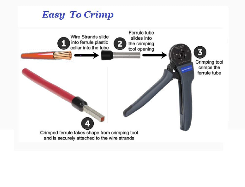 EL-SKY 800pcs Assortment Ferrule Wire Copper Crimp Connector, Wire Terminals Kit, Wire Connector Kit, Insulated Cord Pin End Terminal AWG 22-10 Kit