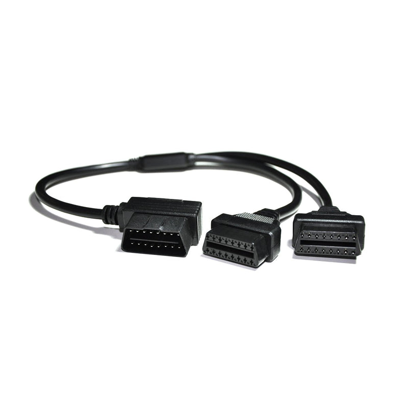 16 pin OBD2 OBDII Diagnostic Extender Splitter Extension Cable Male to Dual Female Y Cable 16 Pin Y Cable