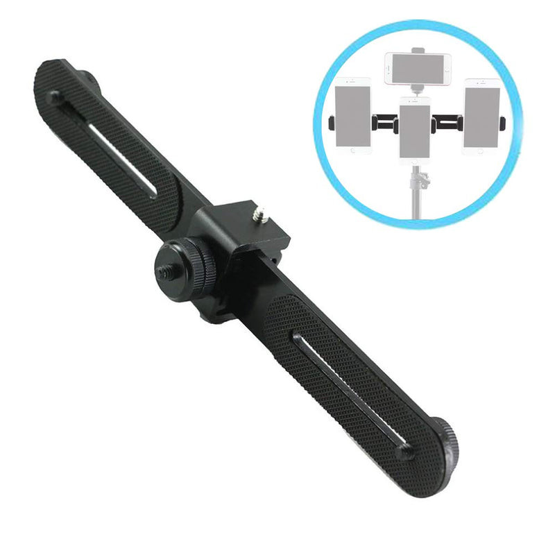 [AUSTRALIA] - Walway Straight Triple Head Bracket Tripod Mount for 1/4 inches Screw DSLR Camera LED Light Flash Light Microphone and More, with Hot Shoe Socket 