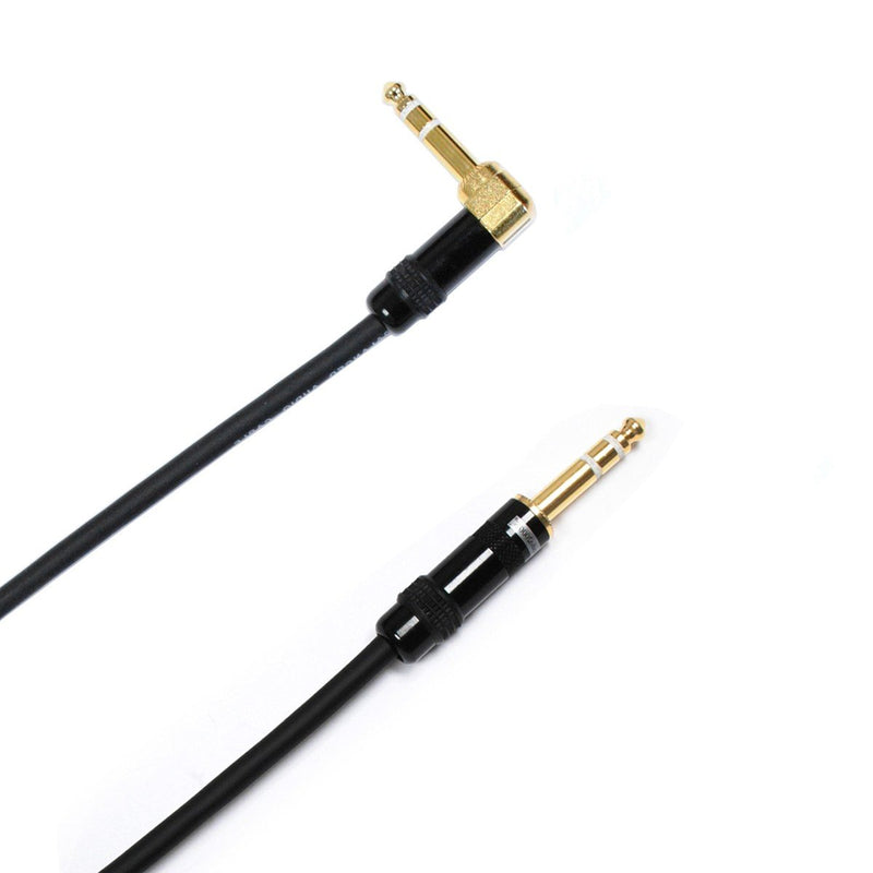 [AUSTRALIA] - Audio2000's C26012P2 12 Ft 1/4 Inch TRS Right Angle to 1/4 Inch TRS Cable (2 Pack) 