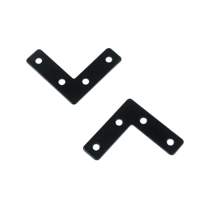 Mending Plate Bracket Mcredy Corner Flat Brace 50x50mm/1.97x1.97" (LxW) Mending Plate Bracket L Shaped with Screws Black Set of 20 L Shaped,50x50mm/1.97x1.97" (LxW)