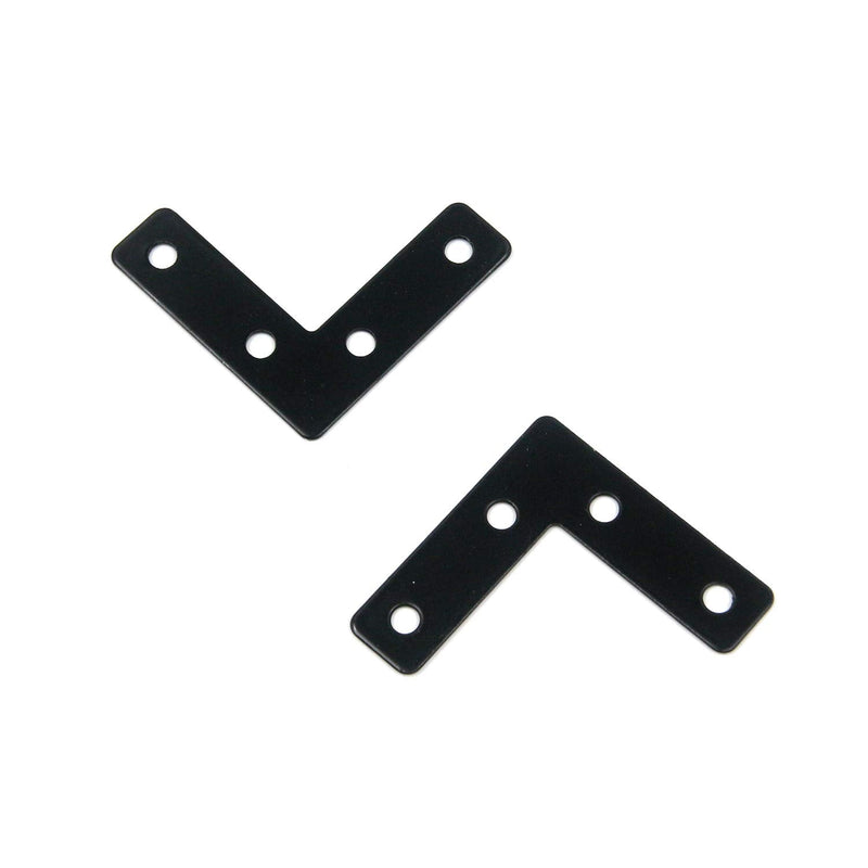 Mending Plate Bracket Mcredy Corner Flat Brace 50x50mm/1.97x1.97" (LxW) Mending Plate Bracket L Shaped with Screws Black Set of 20 1.97x1.97" (LxW)