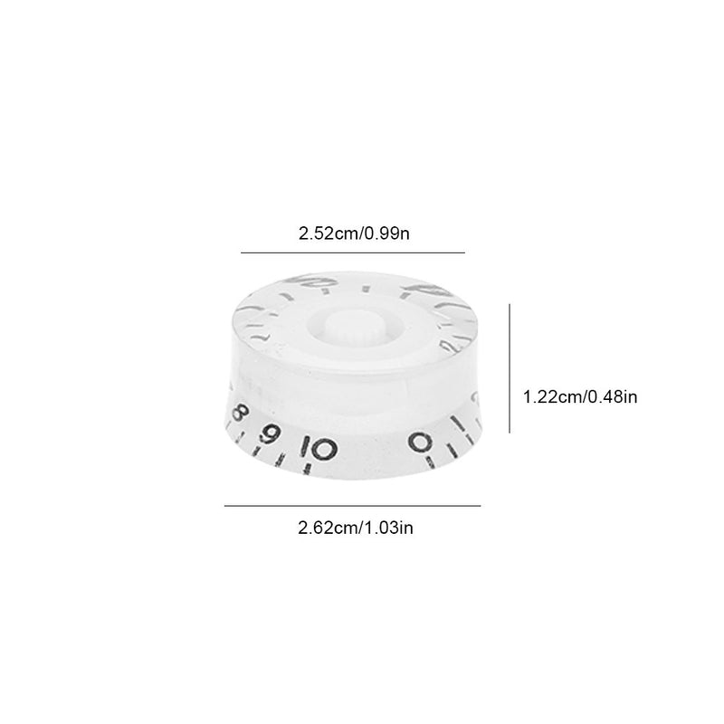 Guitar Tone Knob 4pcs Electric Guitar Volume Knobs Shaft Bass Tone Control for Musical Instrument Parts White