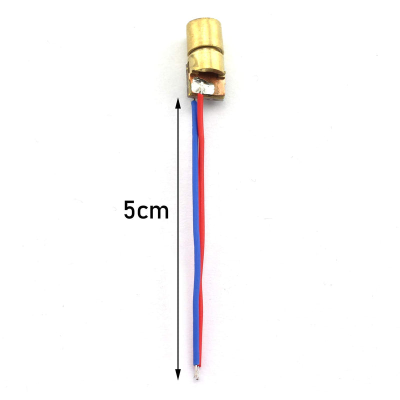 Tegg 10 PCS Mini 650nm 6mm 5mW Red Laser Dot Diode Module Copper Head 3.3V