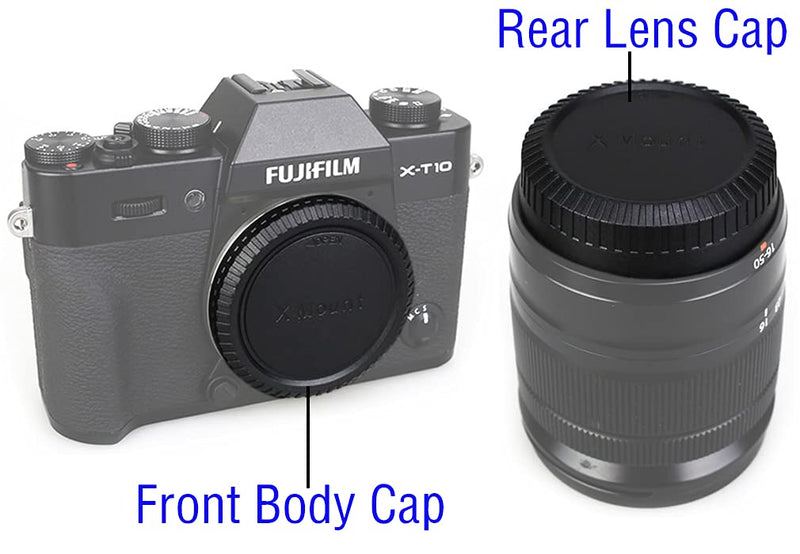 [AUSTRALIA] - Camera Body Cap and Rear Lens Cover for Fuji FX Fujifilm X Mount X-S10 X-T30 II X-T20 X-T10 X-E4 X-T4 X-T3 X-T200 X-T100 X-PRO3 X-PRO2 X-A20 X-A10 X-A7 X-A5,HUIPUXIANG [2 Sets] 