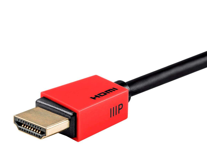 Monoprice 113771 High Speed HDMI Cable - 3 Feet - Red, 4K@60Hz, HDR, 18Gbps, YUV, 4:4:4, 32AWG - Palette Series 3ft