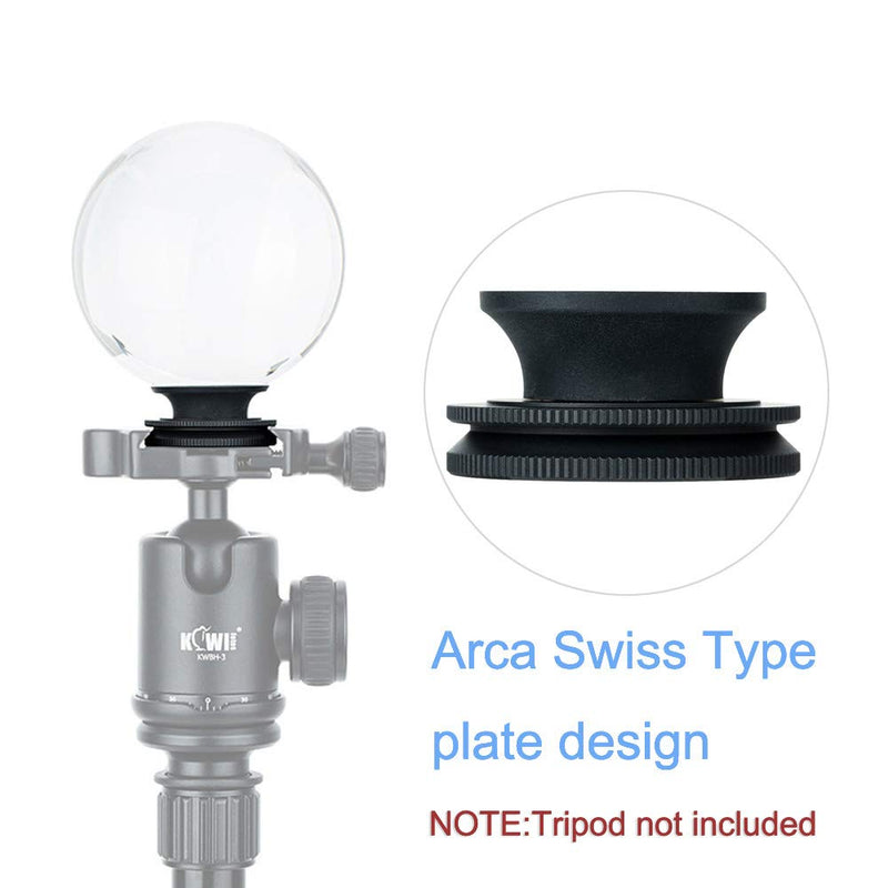[AUSTRALIA] - Metal Photography Ball Stand for 50mm-100mm Diameter Sphere, Aluminium Alloy Flat Base with Silica Gel Suction Mount, 1/4"-20 Female Thread Arca Swiss Type Plate Design 