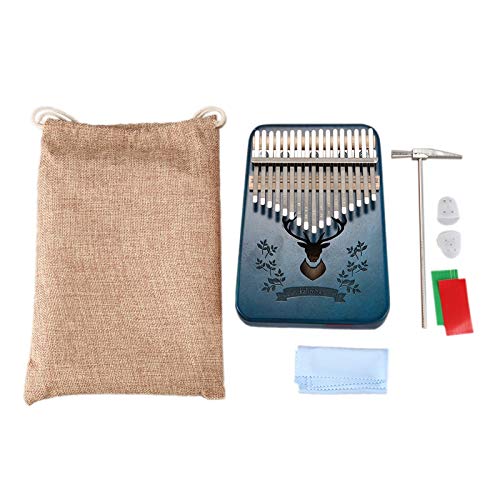 Kalimba Thumb Piano 17 Keys, Portable Mbira Finger Piano with Tuning Hammer Study Instruction and Carry Bag, Easy to Learn Musical Instrument, for Kids Adult Beginners Professional Christmas Gift