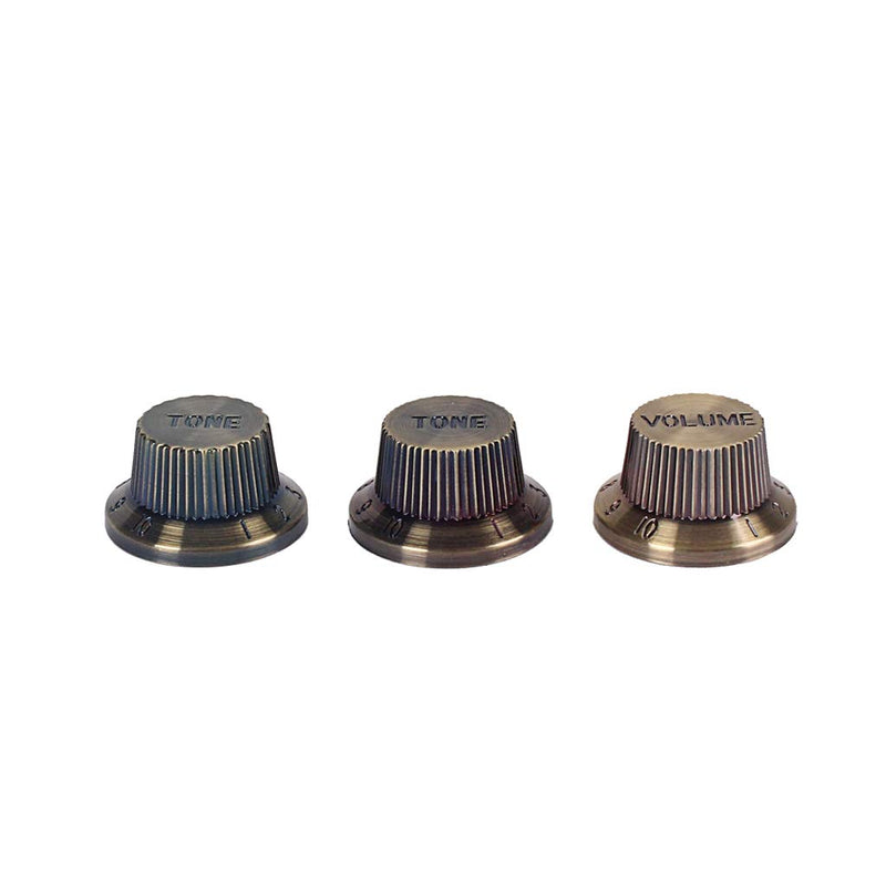 Alnicov Bronze Guitar Contral Knobs,Top Hat Bell Knobs Push On Guitar Bass Knobs For 5.8Mm Pots