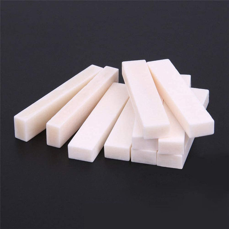 Alnicov Guitar Blank Bone Nut,5PCS DIY Guitar Nut for LP Folk Classical Electric Acoustic Guitar 52 x 10 x 6mm