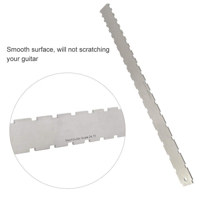 Fafeims Electric Guitar Neck Notched Ruler Fret Distance Ruler Guitar Measuring Repairing Tool