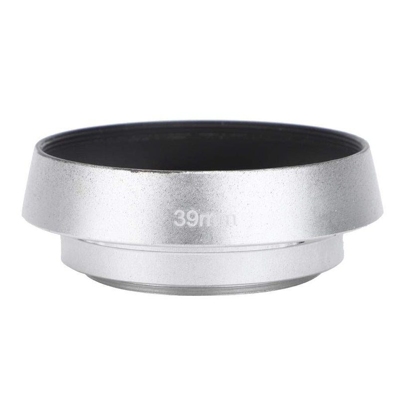 Camera Lens Hood, 2Pcs Aluminium Alloy Hollow Out 39 mm Lens Hood for Leica Camera, Silver