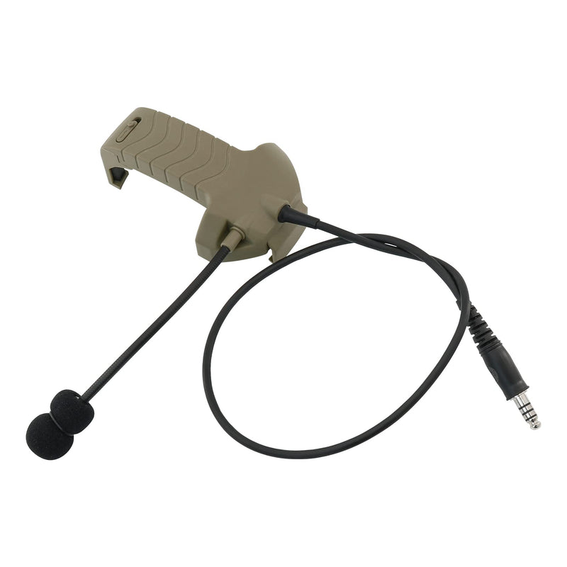 TSVISIONCORE Microphone & PTT for Walker's Razor Noise Cancelling Headphones Airsoft Tan