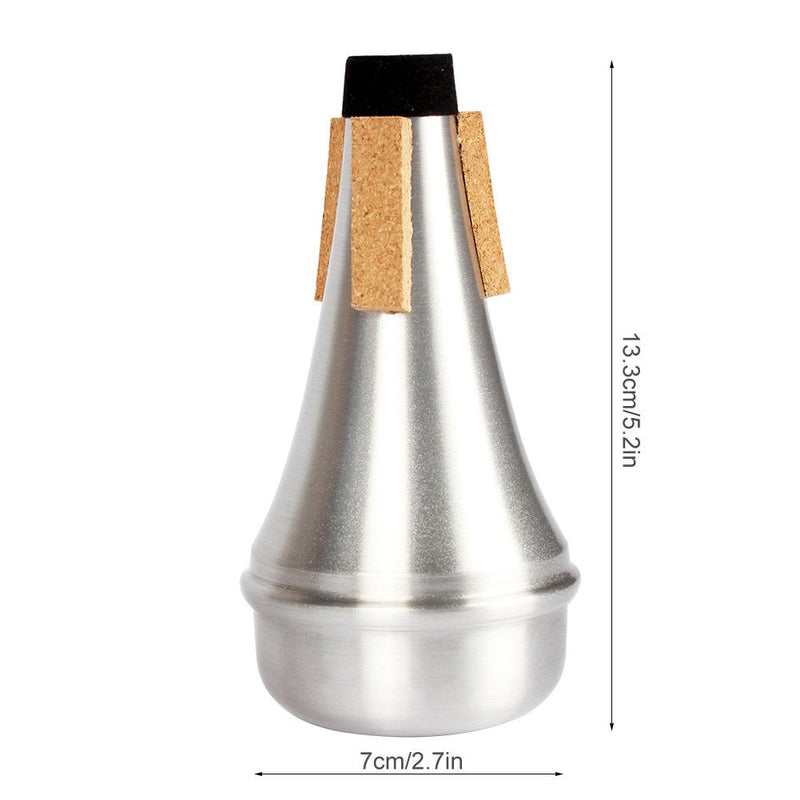 Trumpet Mute Cork Strips Aluminum Alloy Practice Cup Trumpet Cornet Straight Mute Silencer Practicing Musical Instrument Accessories