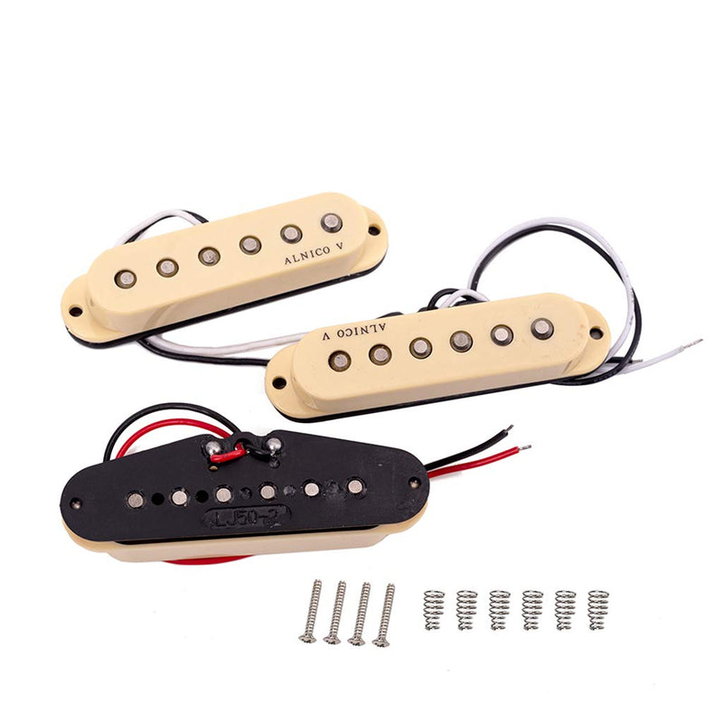 Alnicov Vintage Staggered SSS pickups Fit for Fender Stratocaster Strat/Squier Guitar Cream