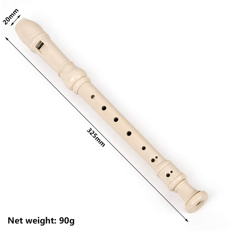 lotmusic German Soprano Recorder Flute Descant 8 Hole Key of C ABS with Cleaning Rod for Student Practice (Couple) Couple