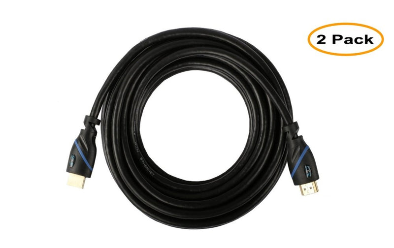 15ft (4.5M) High Speed HDMI Cable Male to Male with Ethernet Black (15 Feet/4.5 Meters) Supports 4K 30Hz, 3D, 1080p and Audio Return CNE504186 (2 Pack) 15 Feet HDMI Male to Male 2 Pack