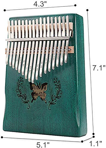 Vilihy Kalimba Mbira Thumb Piano Sanza 17 keys Solid Wood Finger Piano with Carry Bag Music Book Musical Scale Stickers Tuning Hammer Finger sleeve Musical Gift Easy to learn