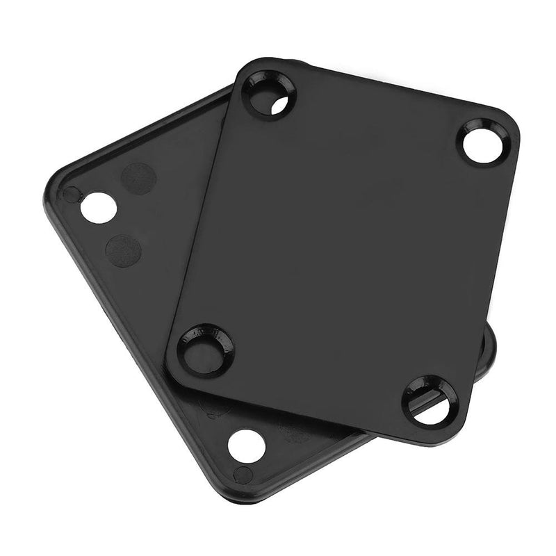 Guitar Neck Plate, Steel Alloy Durable Reinforced Steel Alloy Neck Plate with Screws Parts for Electric Guitar Bass(Black) Black