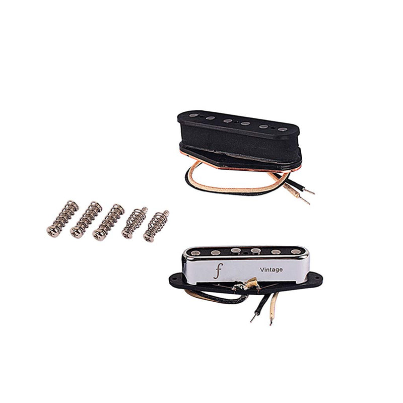 Alnicov Noiseless Vintage Guitar Pickups Set Neck and Bridge Pickup For Tele Telecaster Style Electric Guitar Parts Replacement With F mark