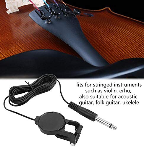 Violin Pickup, 3m 6.35mm Audio Jack Clip-on Microphone Piezo Violin Acoustic Guitar Pickup