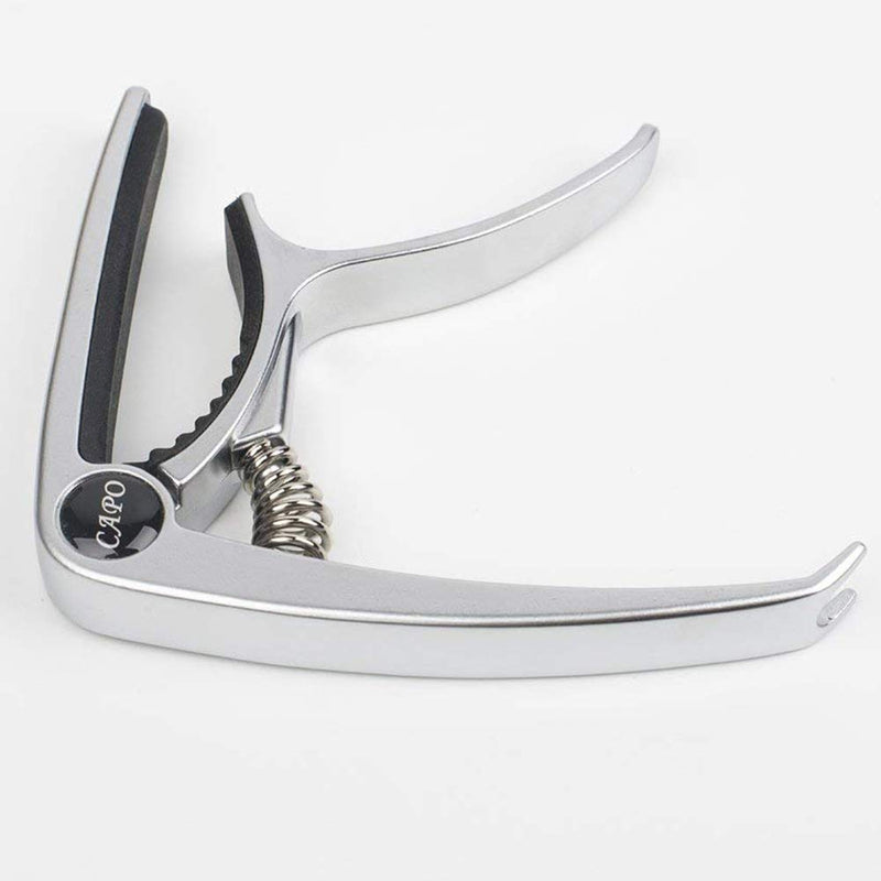 Guitar Capo for Ukulele Capo Electric Acoustic & Electric Guitars With Quick Release And Peg Puller, Guitar Acoustic Capo Silver