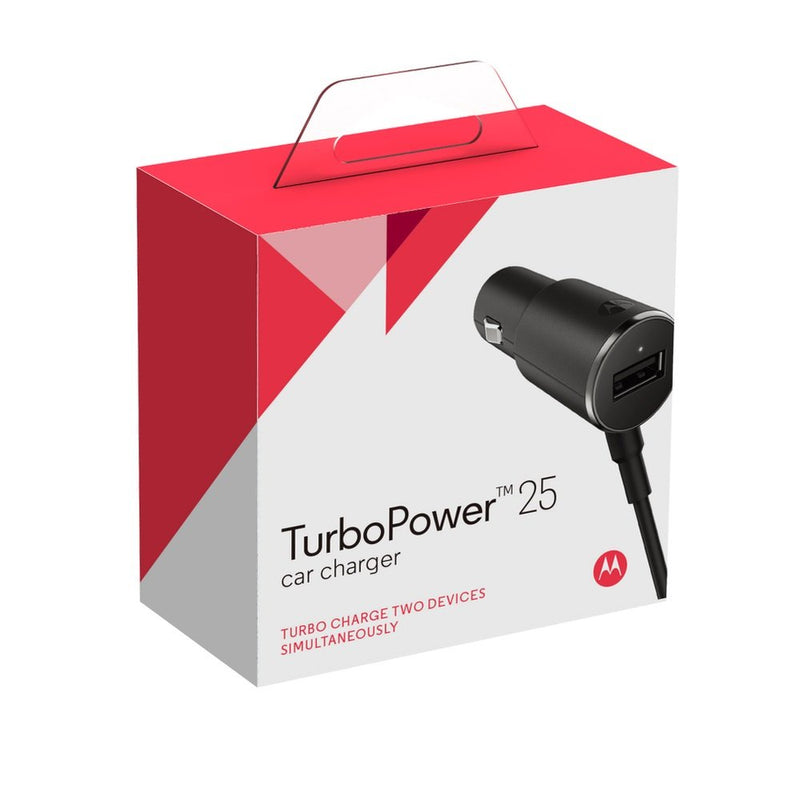 Motorola TurboPower 25 Rapid Charge Car Charger - Retail Packaging 25W Dual Port 25W Rapid Charger