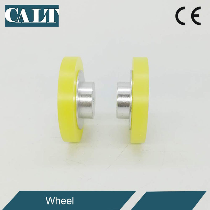 CALT GHW38 Roller Rubber Wheel Length Position Meter Measuring Pulse Rotary Encoder Steel Mounting Spring Bracket for Lift Rail (2pcs200mm-6)