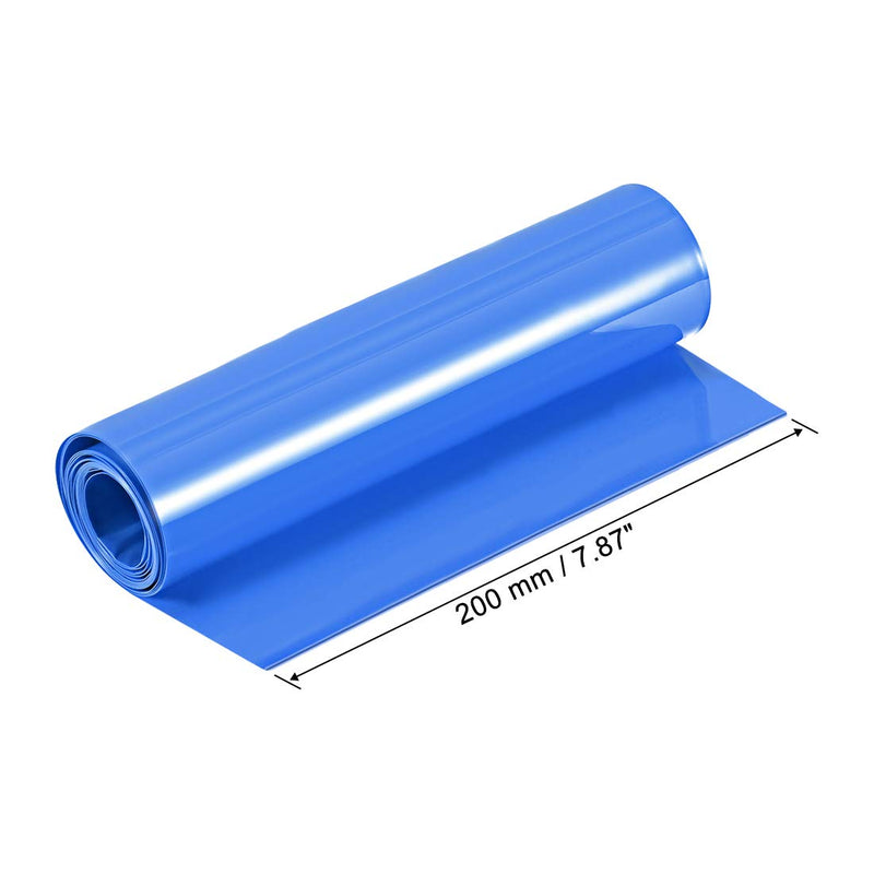 uxcell PVC Heat Shrink Tube 200mm Flat Width Wrap for Dual Layer 18650 2 Meter Blue