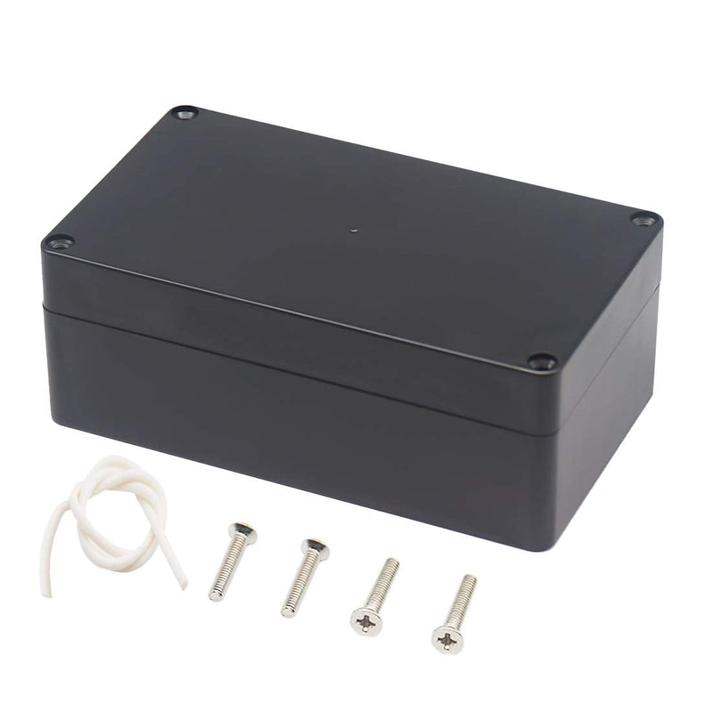 Zulkit Junction Box Waterproof Dustproof IP65 ABS Plastic Project Box Universal Electrical Boxes Enclosure Black 6.22 x 3.54 x 2.36 inch (158 x 90 x 60 mm)(Pack of 2) 6.22'' x 3.54'' x 2.36''(Pack of 2)