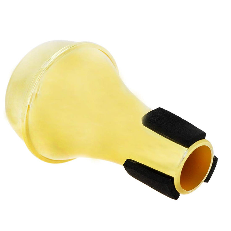Dasunny Plastic Trumpet Straight Mute Silencer, Wind Instrument Parts for Practicing, Gold Tone