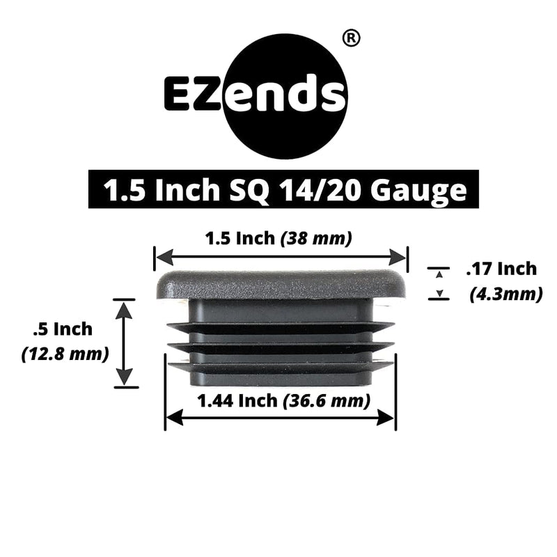 1.5 Inch Square Tubing End Cap Plug, by EZENDS. (30, 14/20 Gauge) 30