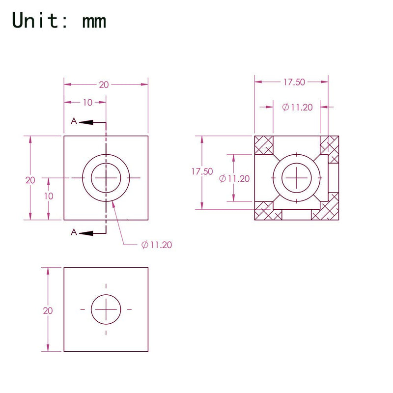 Befenybay 8PCS Black Corner Bracket Cube (20x20x20mm) for 6mm Slot Aluminum Extrusion Profile 2020 Series (Cube Corner-8PCS) Cube Corner-8PCS