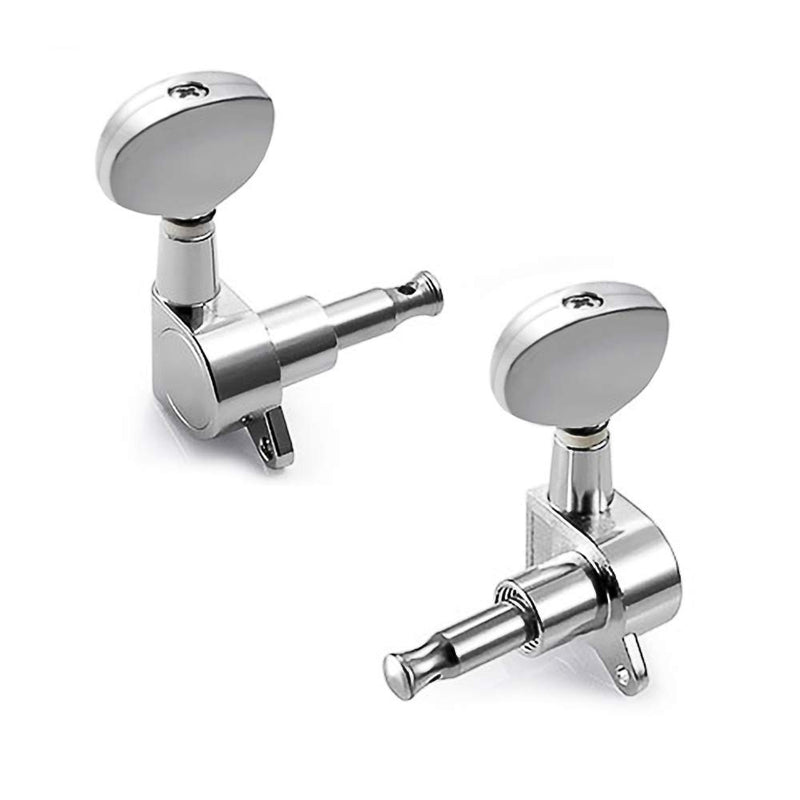 Ukulele Tuning Pegs, Closed Knob, Chrome Silvery Ends, Round Heads, Ukelele Tuning Machine, for Soprano Concert or Tenor Uke Uke Silvery-closed