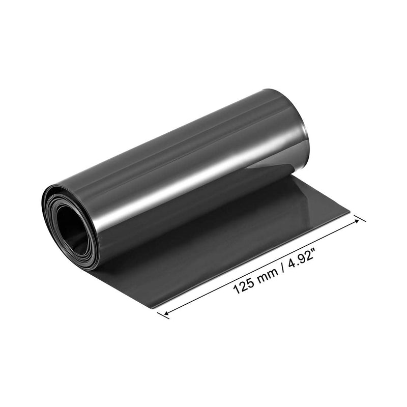 uxcell PVC Heat Shrink Tube 125mm Flat Width Wrap for Dual Layer 18650 2 Meter Black