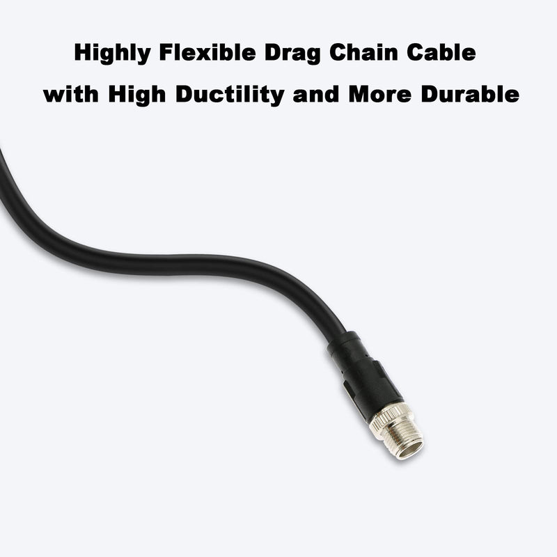 [AUSTRALIA] - Alvin's Cables Ethernet Cable in-Sight 8200 and 8400 Series CCB-84901-2001-02 M12 X-Coded to RJ45 Industrial Camera Shielded Cord IP67 Waterproof 6.5ft/2M Black 