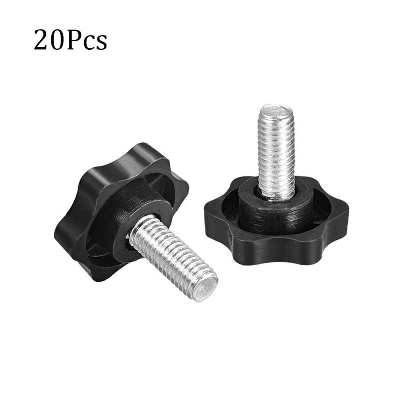 M8 x 16mm Thread Clamping Knob, Thumb Screw, Star Hand Knob Tightening Screw Knob for Machinery, 20Pcs M8 x 16mm