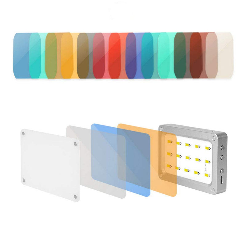 Selens 20 Pieces Universal Gels Lighting Filter Kit for Camcorder LED Video Light, 3.74” x 2.56” Transparent Color Correction Lighting Film Plastic Sheets 3.74 x 2.56 in